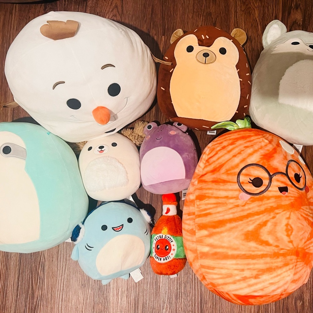 Squishmallows Assorted Plush Set - White, Brown, Blue, Orange
